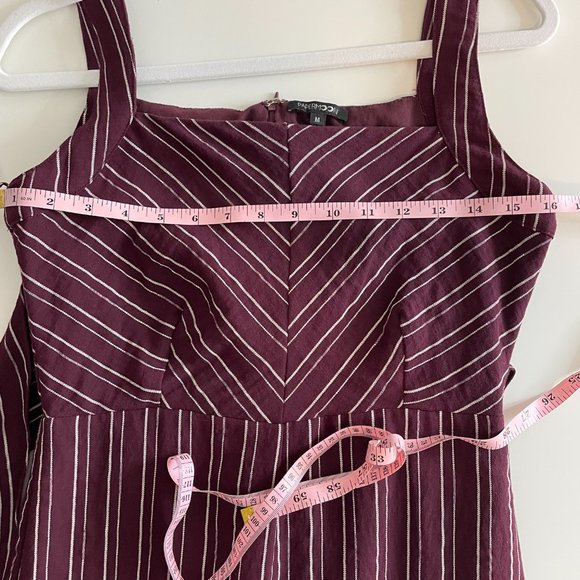 PAPERMOON Womens M Contrasting Stripe Tie Front Jumpsuit Pockets Back Zip - Picture 9 of 10